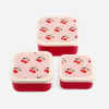 Lot de trois boîtes à goûter empilables Cerises