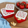  Lot de trois boîtes à goûter empilables Fraises