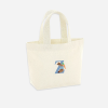 Mini Tote bag lapin fleurs avec lettre personnalisable bleue