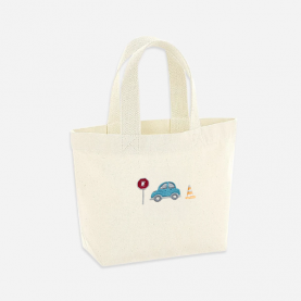 Mini Tote bag brodé voiture personnalisable