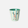 Petit gobelet motif Mr Muscle rayé ciel