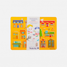 set de pochoirs à dessin ville