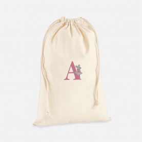 Sac de change souris danseuse avec lettre personnalisable rose