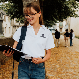 Assomption Bondy Polo fille manches courtes - Blanc