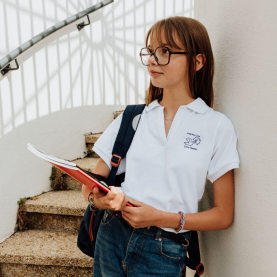 NOUVEAUTE - Ecole Notre Dame de Livry Gargan - Polo manches courtes fille brodé au logo – Blanc
