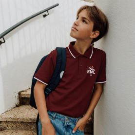 ENC, Blomet - Polo manches courtes mixte, bordeaux