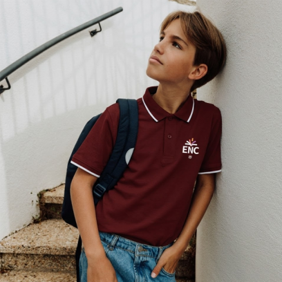 ENC, Blomet - Polo manches courtes mixte, bordeaux