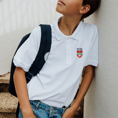 Ensemble scolaire Saint Julien, Le Mans - Polo manches courtes mixte brodé, blanc