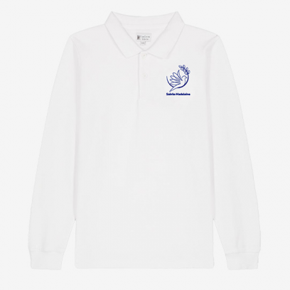 Sainte Madeleine Reims - Polo manches longues – Blanc