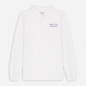 Polo manches longues mixte blanc