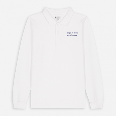 Polo manches longues mixte blanc