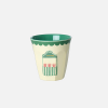 Petit gobelet vert motif popcorn