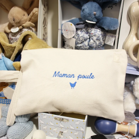 Pochette zippée brodée 