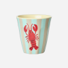 Petit gobelet rayé bleu homard