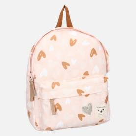 Sac à dos enfant maternelle avec imprimé cœur, léger et confortable, tissus résistant, bretelles réglables , fermeture zippé ,  facile à porter 