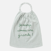 Serviette élastiquée rayé vert de gris - Comme une grande