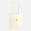 Tote bag brodé montgolfière jaune personnalisable