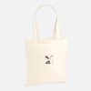 Tote bag brodé lapin canne à pêche personnalisable
