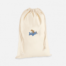 Sac de change brodé Lapin avion bleu 