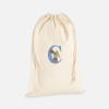 Sac de change lapin fleurs avec lettre personnalisable bleue