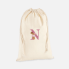 Sac de change lapin fleurs avec lettre personnalisable rose