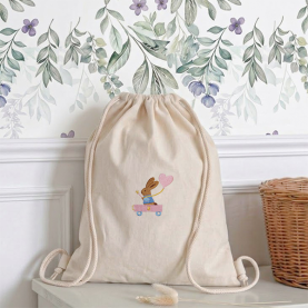 Sac de Gym brodé lapin carriole fée