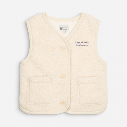  Veste sans manches en sherpa écru