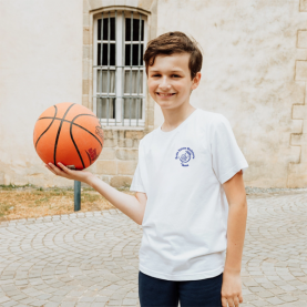 Sainte Madeleine Reims - T-shirt manches courtes brodé au logo – Blanc