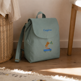  Mini sac à dos sauge - Lapin carriole bleue et verte