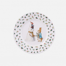 Assiette à dessert Pierre Lapin - Bonhomme de neige