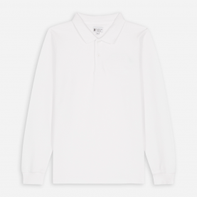 Polo manches longues mixte blanc