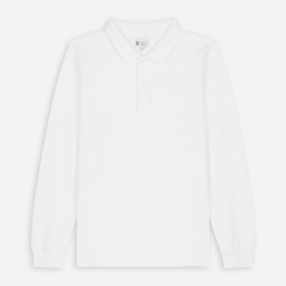 Polo manches longues mixte blanc