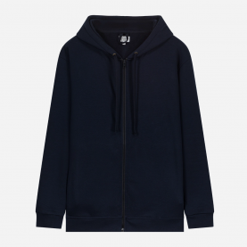 Gilet zippé à capuche marine