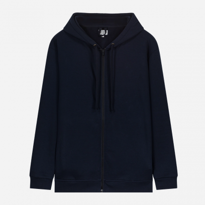 Gilet zippé à capuche marine