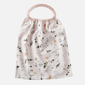 serviette avec col élastiqué rose aux imprimés botanique s