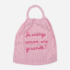 Serviette élastiquée rayée vieux rose - Comme une grande 