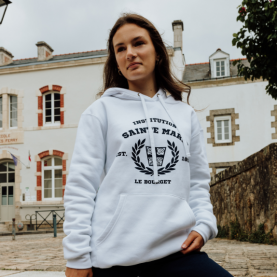 Sainte Marie Le Bourget - Sweat à capuche blanc sérigraphié 