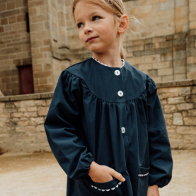 Ecole Saint Leufroy - Tablier fille col rond, Marine