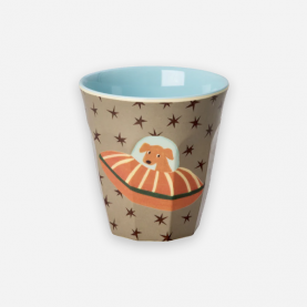 Gobelet en mélamine – Chien soucoupe orange