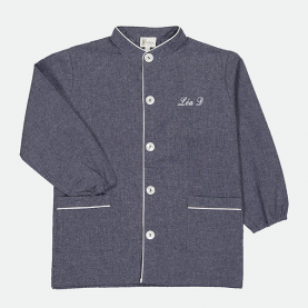 Saint Michel Reims- Tablier école primaire, col Mao - Bleu Jean