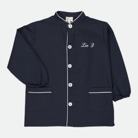 Saint Michel Reims - Tablier école primaire, col Mao - Marine