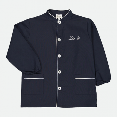 Saint Michel Reims - Tablier école primaire, col Mao - Marine