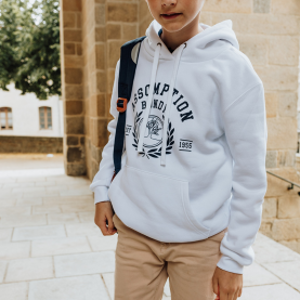 Assomption Bondy Sweat à capuche sérigraphié - Blanc