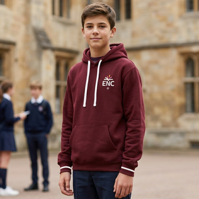 ENC, Blomet - Sweat à capuche mixtes, bordeaux