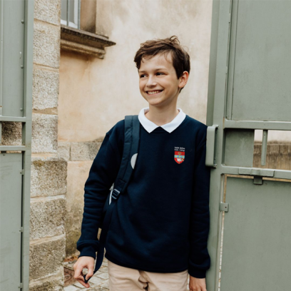Ensemble scolaire Saint Julien, Le Mans -  Sweat col rond brodé, marine