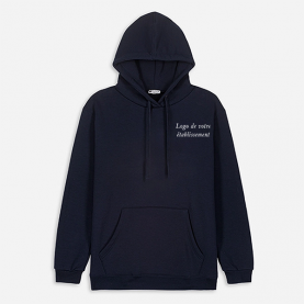 Sweat à capuche mixte marine