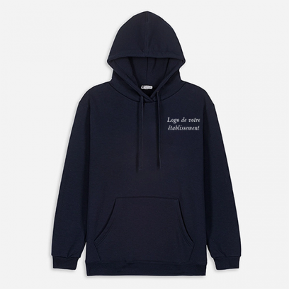 Sweat à capuche mixte marine