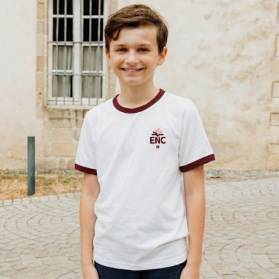 ENC, Blomet - T-shirt manches courtes mixtes, blanc