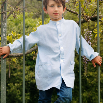 Ecole Saint Leufroy - Tablier garçon col mao, Ciel