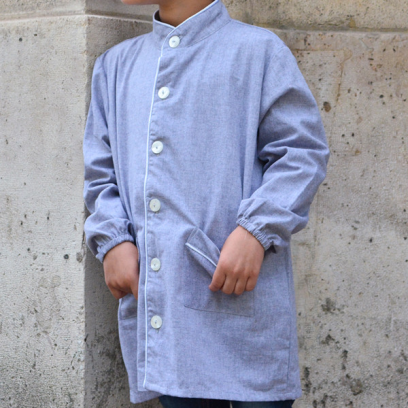 Ecole Saint Leufroy - Tablier garçon col mao, Jean clair 